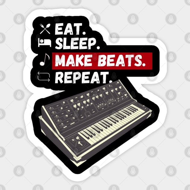 Eat Sleep Make Beats Repeat Sticker by maxdax